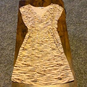 Nude stripped short dress/tunic style top